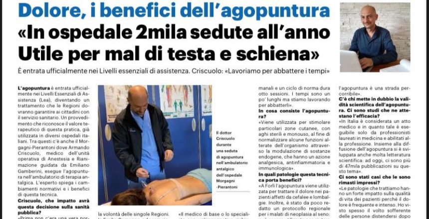 i benefici dell'agopuntura in ospedale
